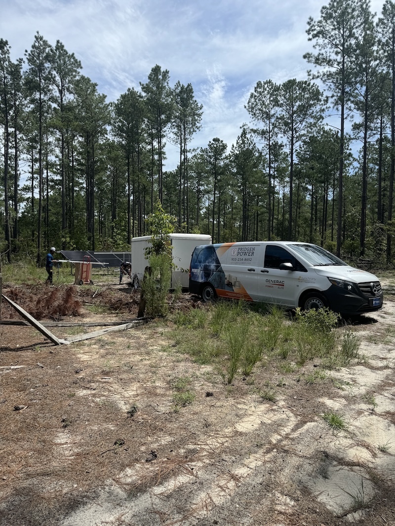 Generator technicians working